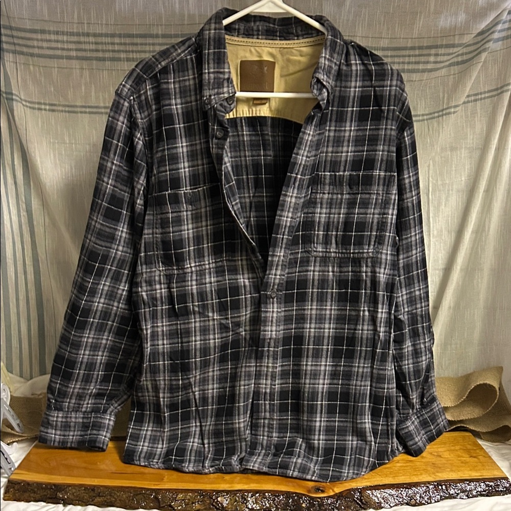 Outdoor Life Charcoal and White Plaid Shirt